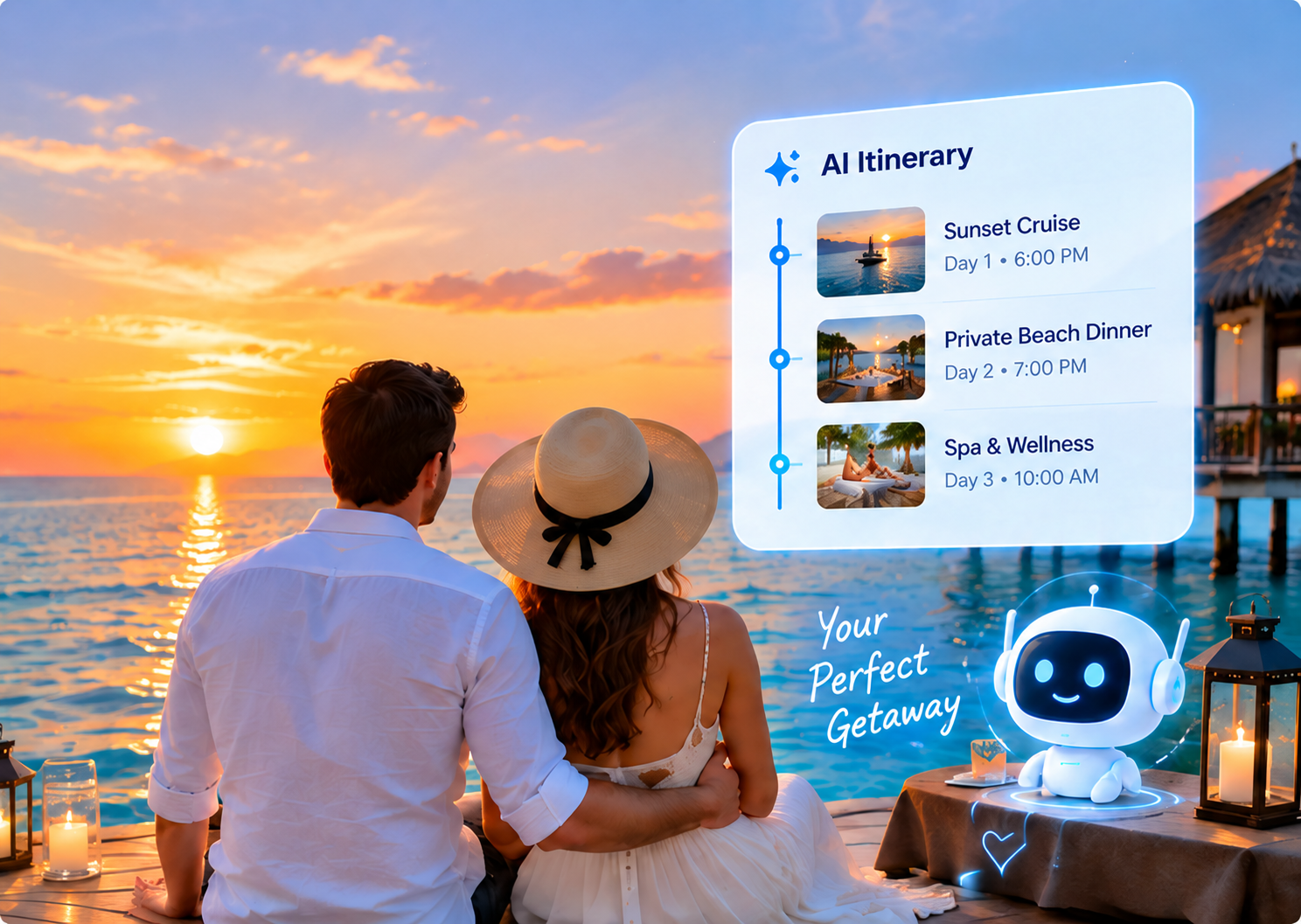 Honeymoon itinerary scene
