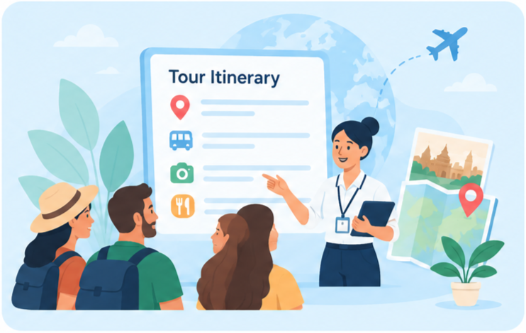 Tour operator drafting package itinerary variations