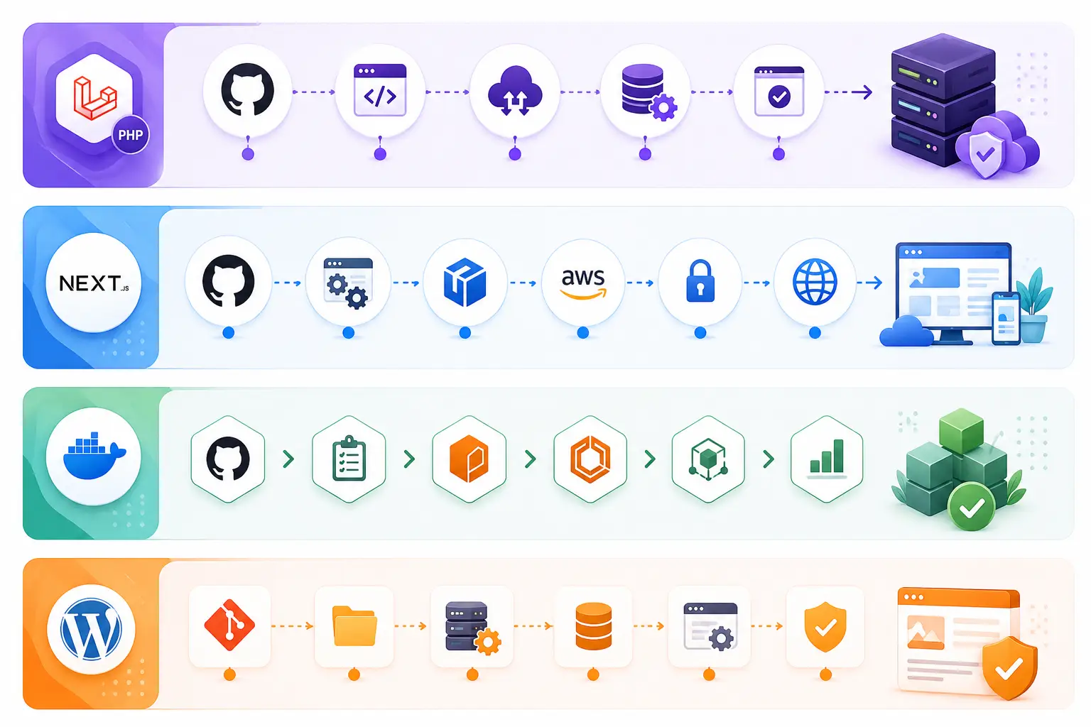 CI/CD pipeline flow from git push to production deploy
