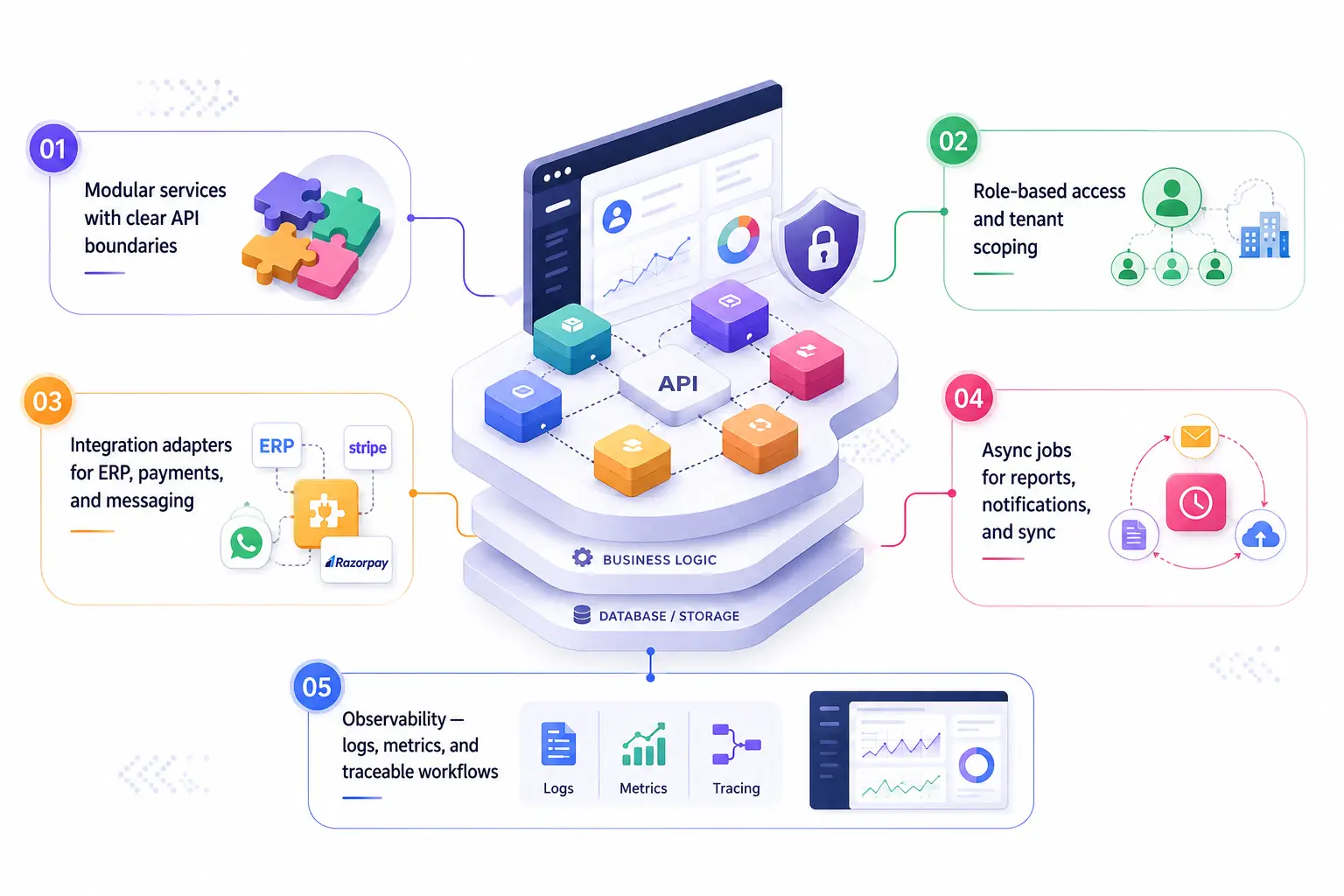 Custom software application architecture diagram