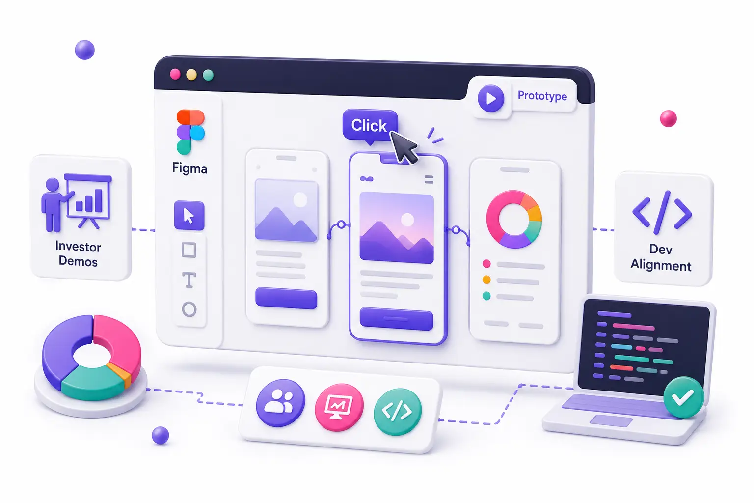 Interactive mobile app prototype in Figma