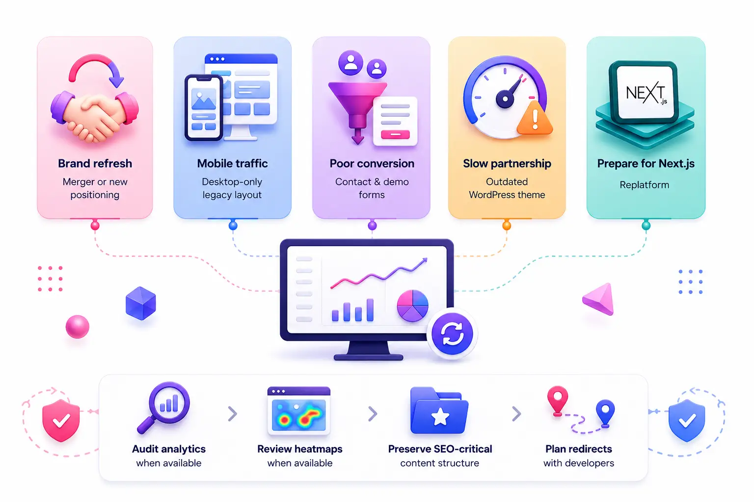 Website redesign before and after UX improvement