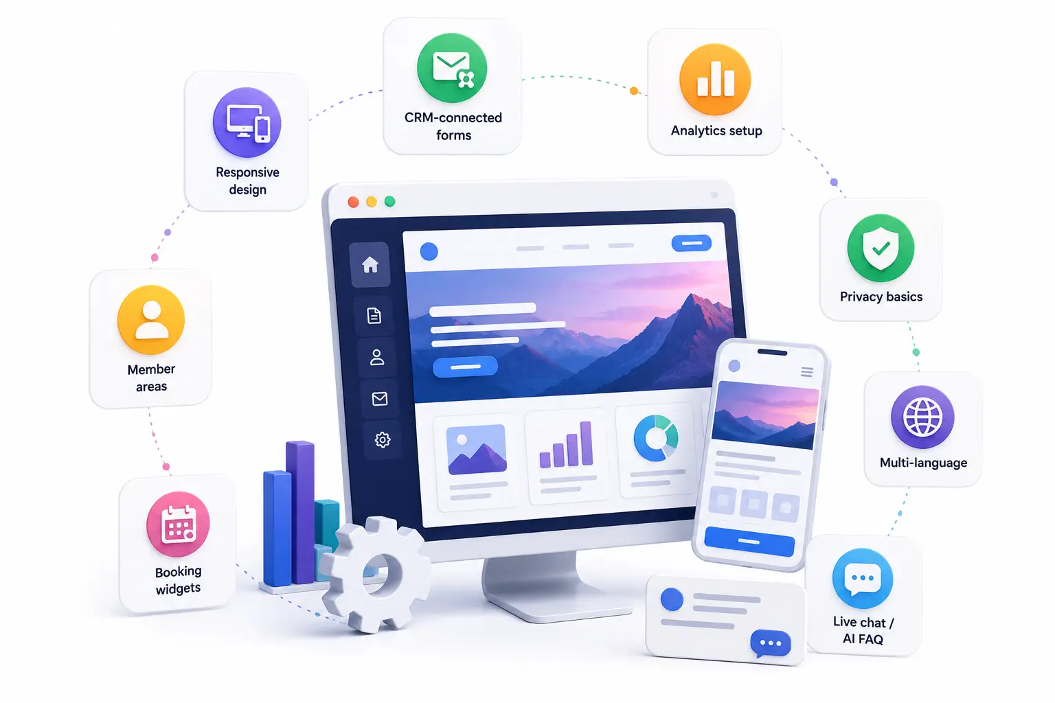 Professional corporate website homepage mockup